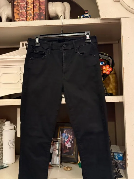 MOTHER sz 28 the looker black denim jeans mid rise skinny - Picture 5 of 7